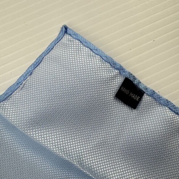 Pronto Uomo Light Blue Silk Bow Tie & Pocket Square Set Formal Wedding - Picture 4 of 9